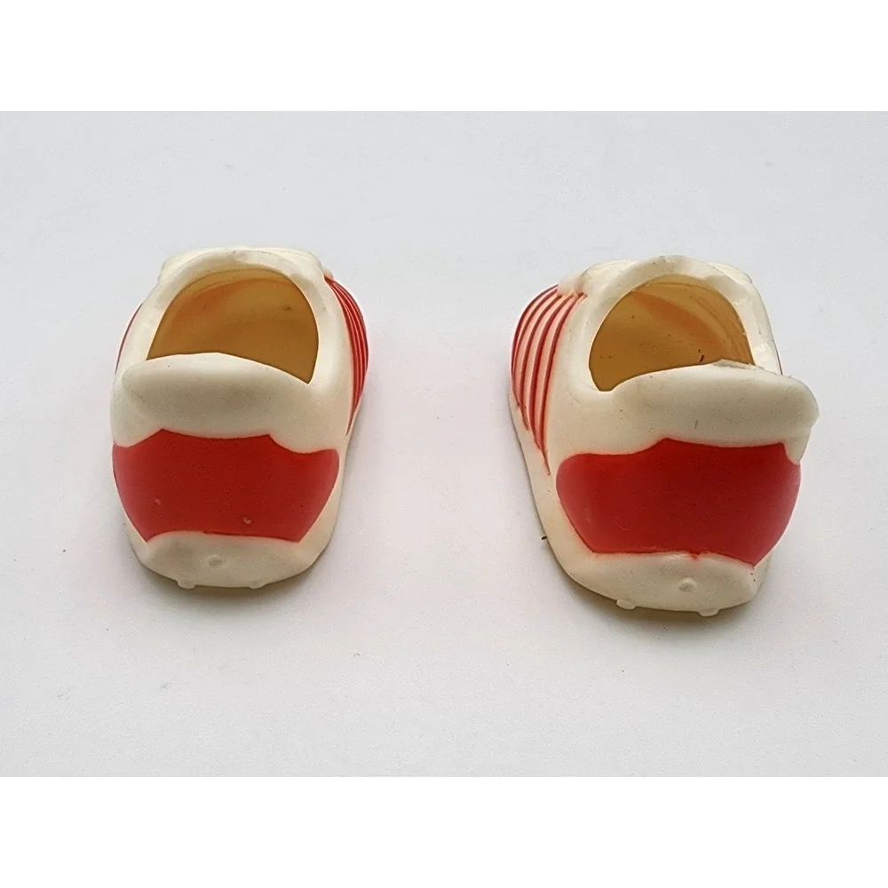 Lot of 2 Pairs 1983 Tomy Kimberly Doll Shoes RED Clogs Slip Ons and Tennis Shoes